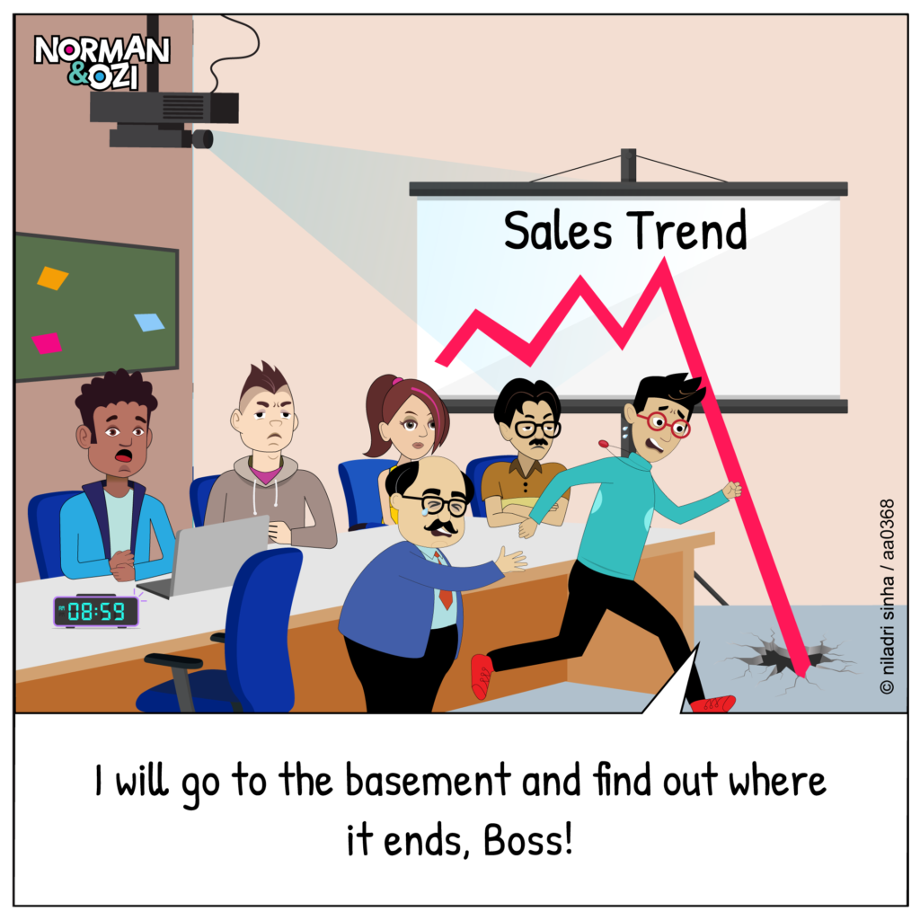 funny sales trends cartoon