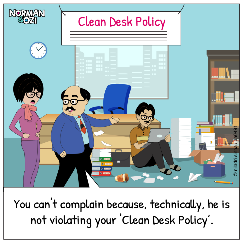 office clean desk policy cartoons