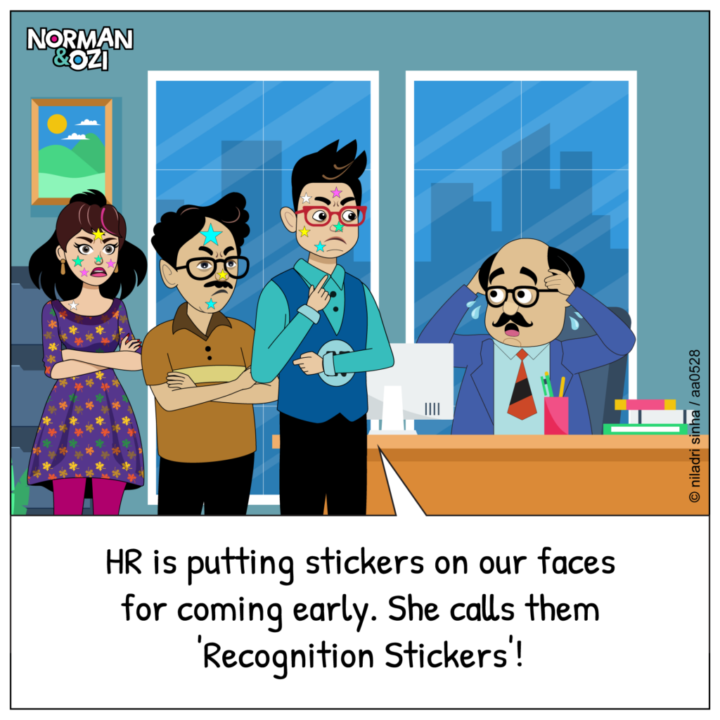 attendance stickers at office co workers  comics