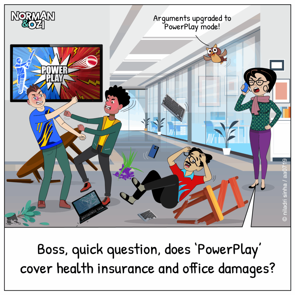 ipl cricket office themed cartoons