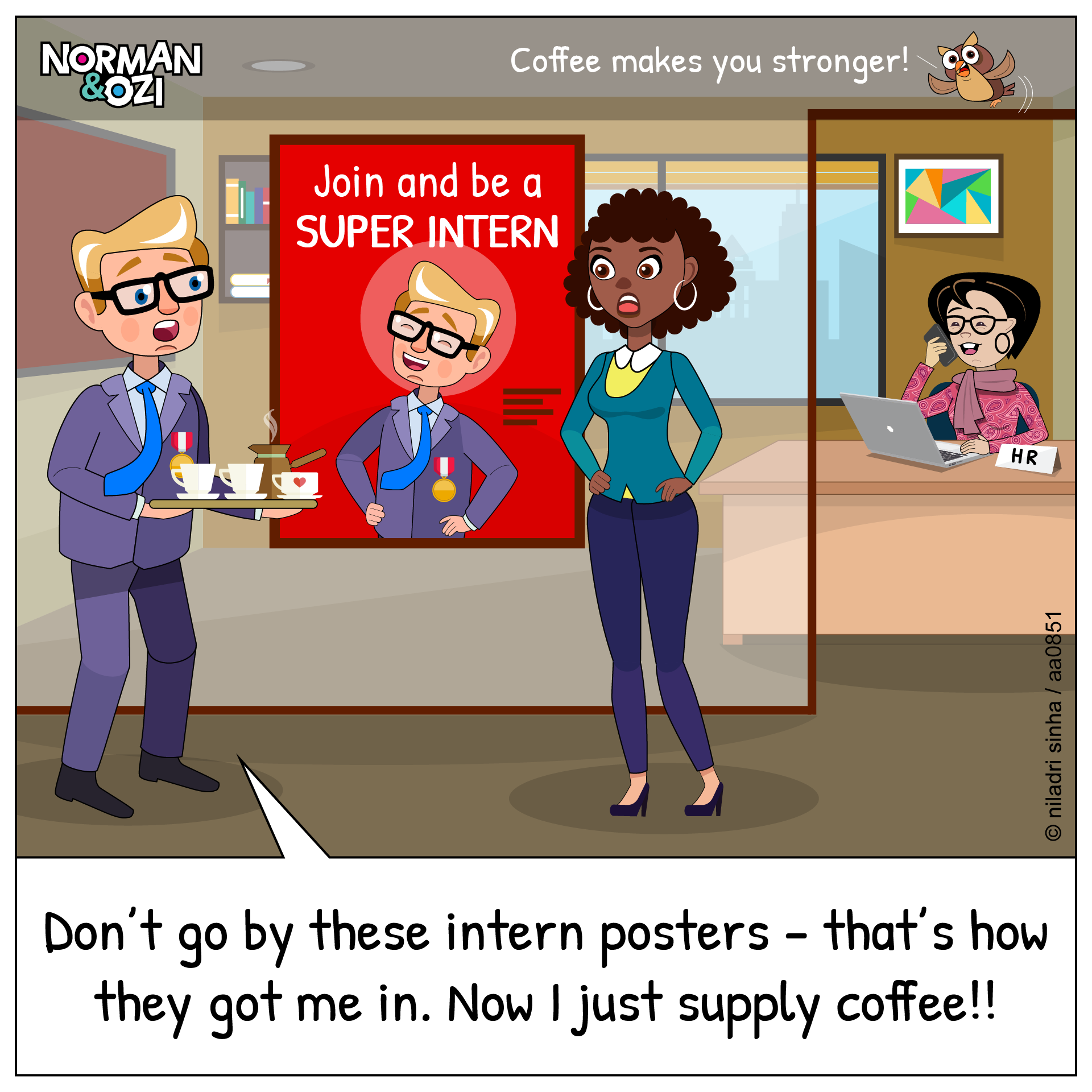 Intern Cartoon Character Office Humor: The Reality of Being an Intern π