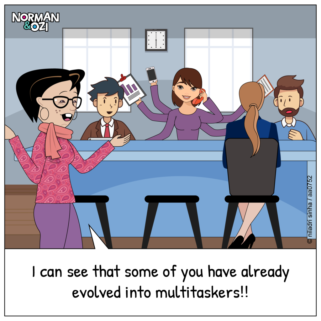 workplace multitasking cartoons