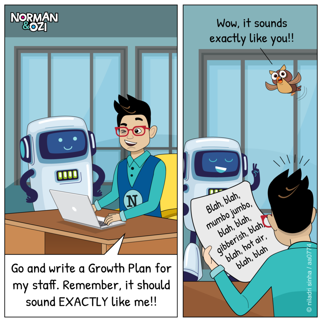 artificial intelligence comics with coworkers