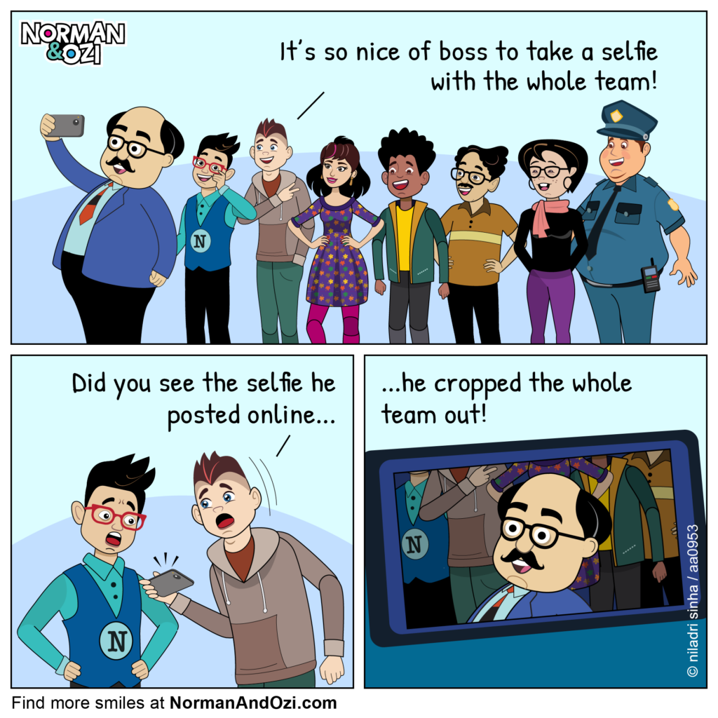 funny credit taking bosses cartoons