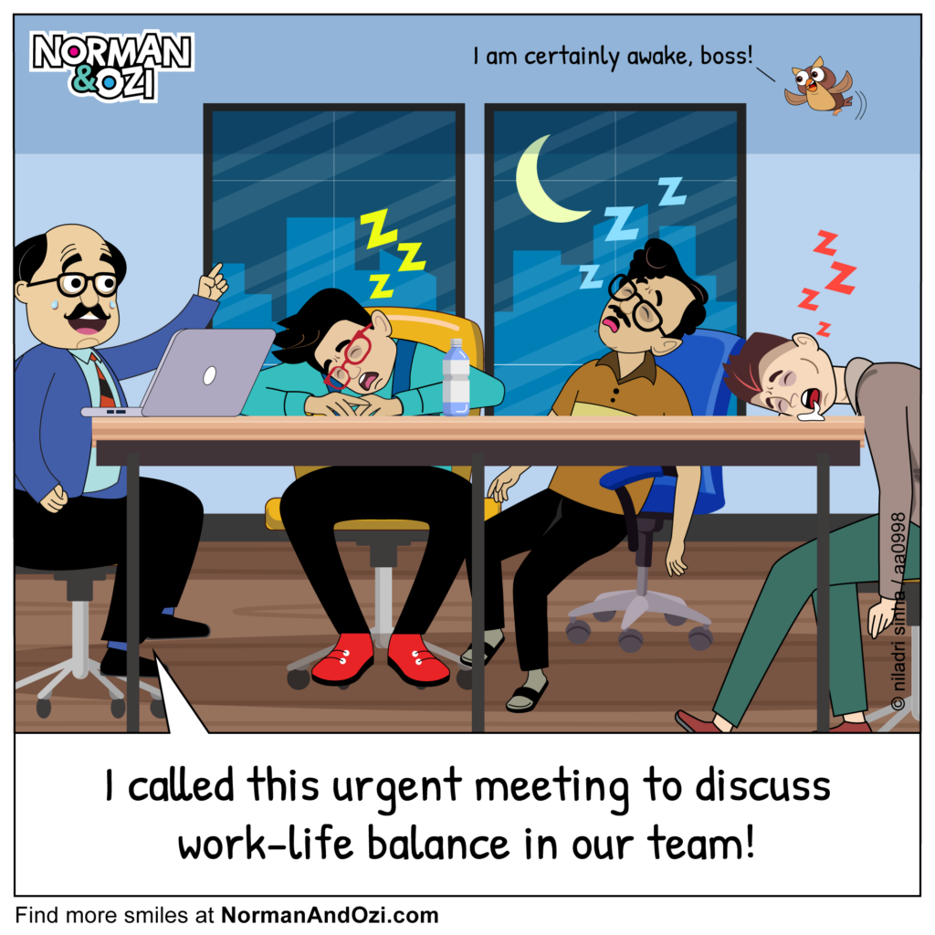 work life balance office cartoons